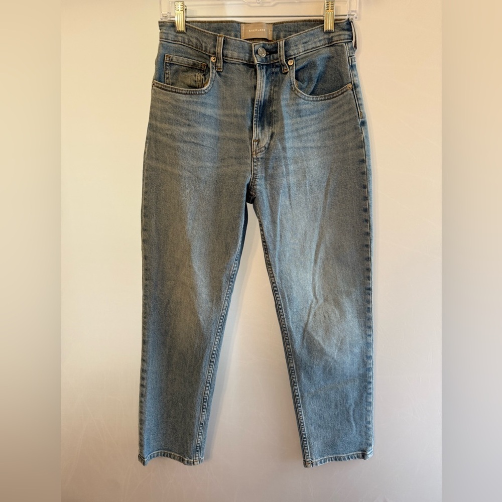 EVERLANE HIGH RISE STRAIGHT LIGHT WASH JEANS SIZE 28